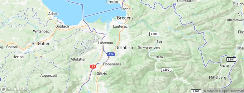Politischer Bezirk Dornbirn, Austria Map