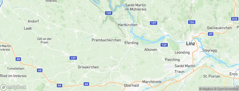 Politischer Bezirk Eferding, Austria Map