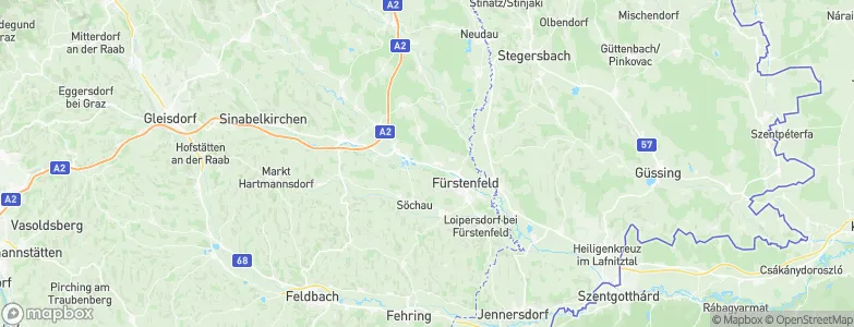 Politischer Bezirk Fürstenfeld, Austria Map