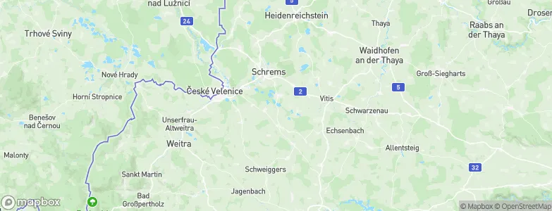 Politischer Bezirk Gmünd, Austria Map