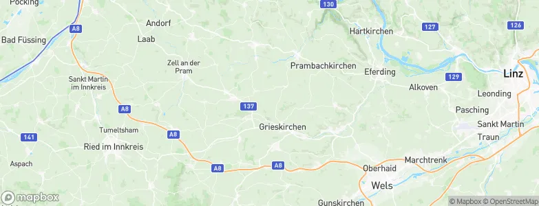 Politischer Bezirk Grieskirchen, Austria Map