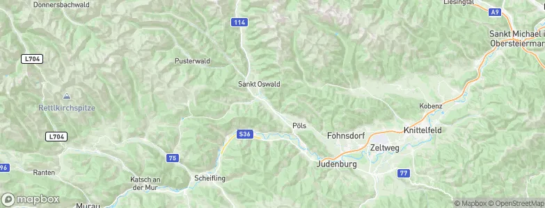 Politischer Bezirk Judenburg, Austria Map