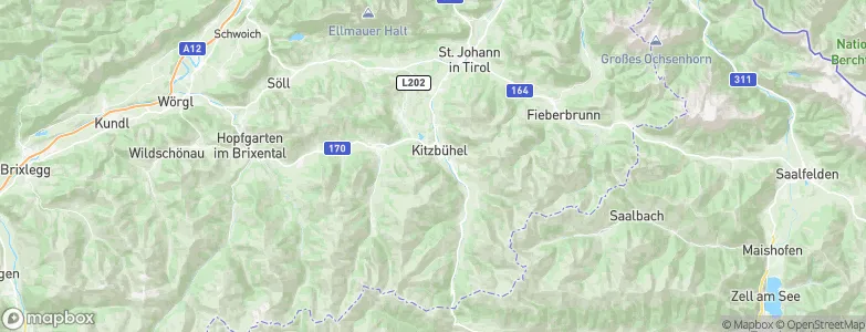 Politischer Bezirk Kitzbühel, Austria Map