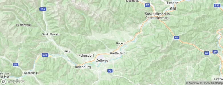 Politischer Bezirk Knittelfeld, Austria Map
