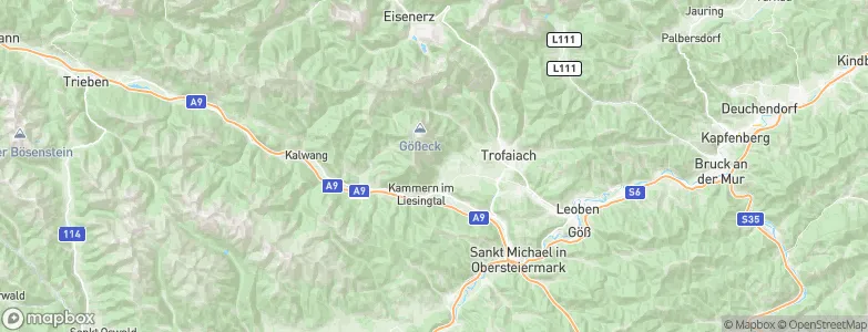 Politischer Bezirk Leoben, Austria Map