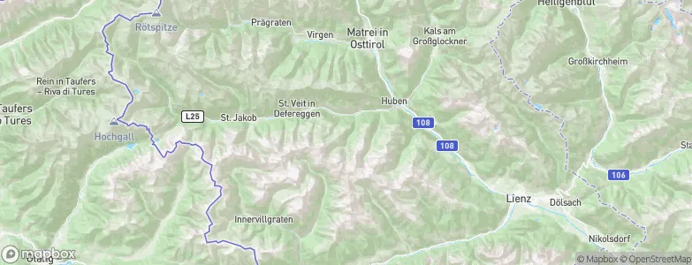 Politischer Bezirk Lienz, Austria Map