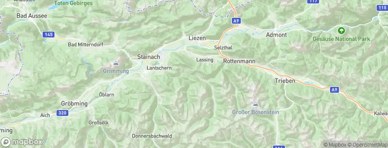 Politischer Bezirk Liezen, Austria Map