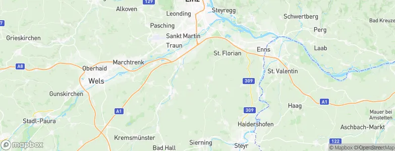 Politischer Bezirk Linz-Land, Austria Map