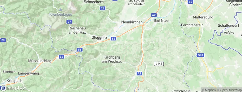 Politischer Bezirk Neunkirchen, Austria Map