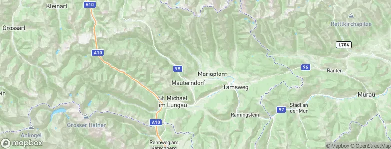 Politischer Bezirk Tamsweg, Austria Map