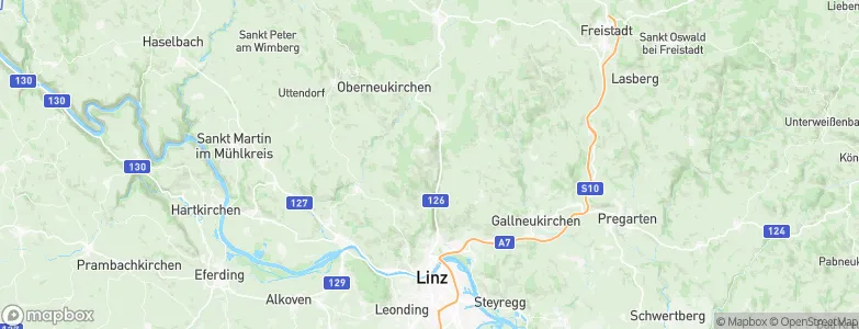 Politischer Bezirk Urfahr-Umgebung, Austria Map