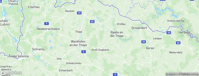 Politischer Bezirk Waidhofen an der Thaya, Austria Map