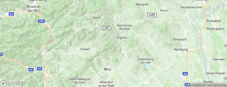 Politischer Bezirk Weiz, Austria Map
