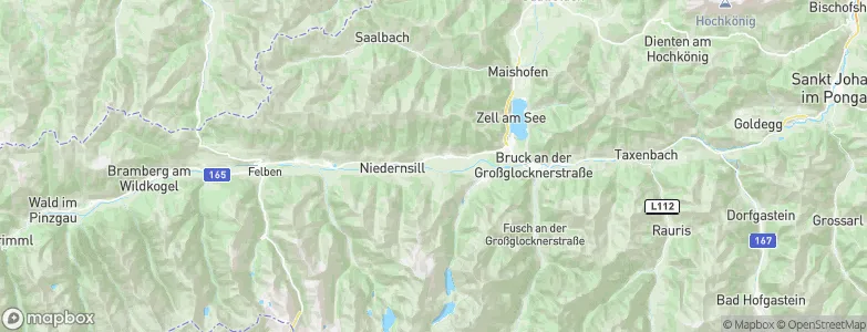 Politischer Bezirk Zell am See, Austria Map