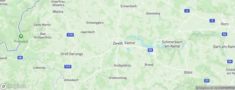 Politischer Bezirk Zwettl, Austria Map