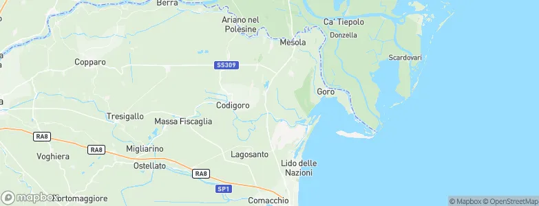 Pomposa, Italy Map