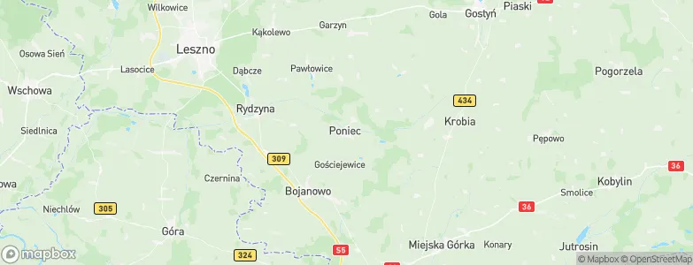 Poniec, Poland Map