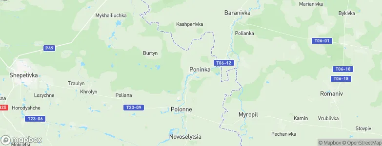 Poninka, Ukraine Map