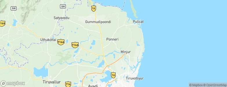 Ponneri, India Map