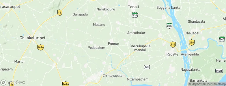 Ponnur, India Map