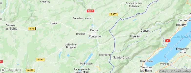Pontarlier, France Map
