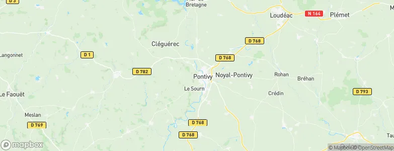 Pontivy, France Map