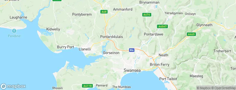 Pontlliw, United Kingdom Map