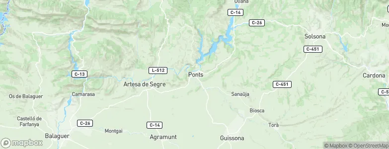 Ponts, Spain Map