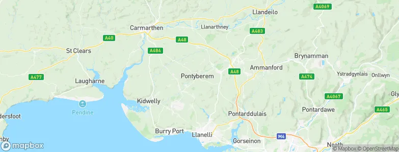Pontyberem, United Kingdom Map