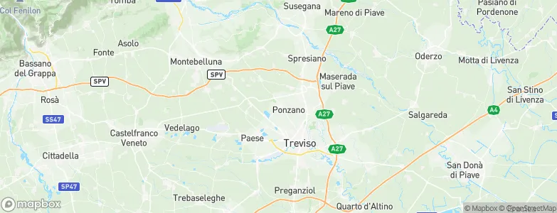 Ponzano Veneto, Italy Map