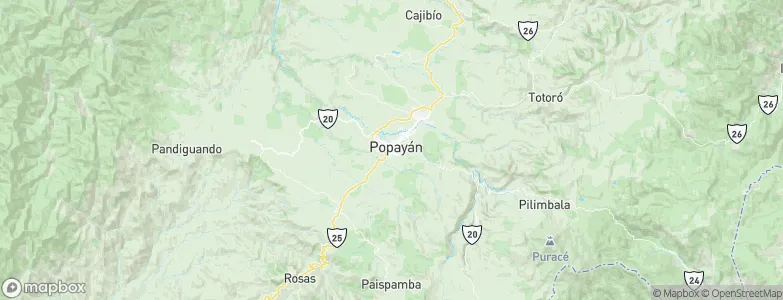 Popayán, Colombia Map