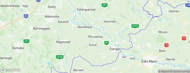 Porcsalma, Hungary Map