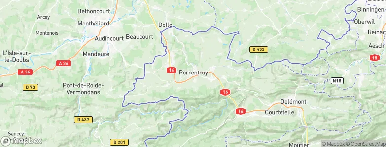 Porrentruy, Switzerland Map