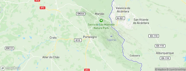 Portalegre Municipality, Portugal Map