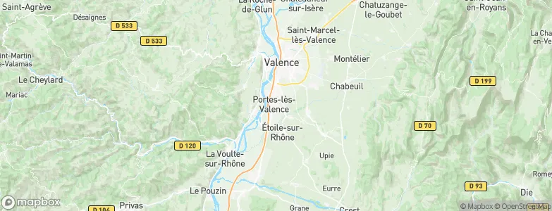 Portes-lès-Valence, France Map