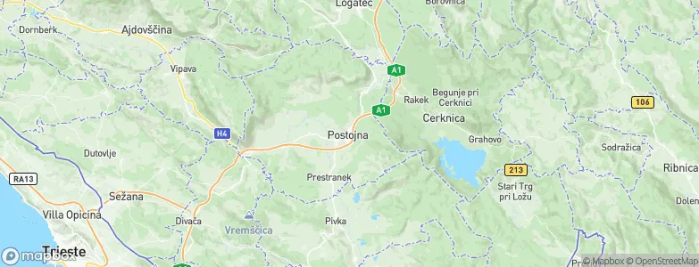 Postojna, Slovenia Map