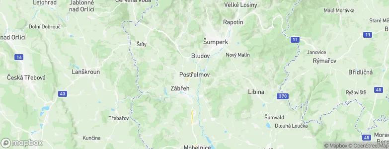 Postřelmov, Czechia Map