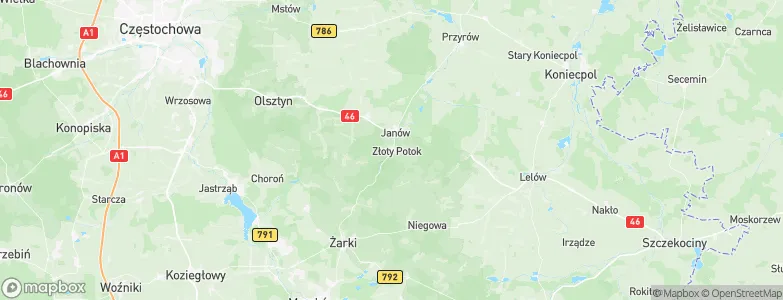 Potok Złoty, Poland Map