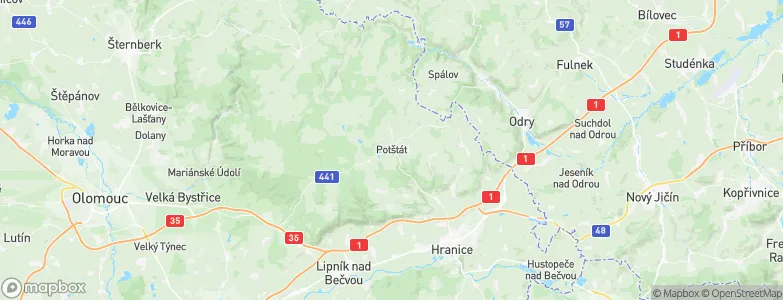 Potštát, Czechia Map