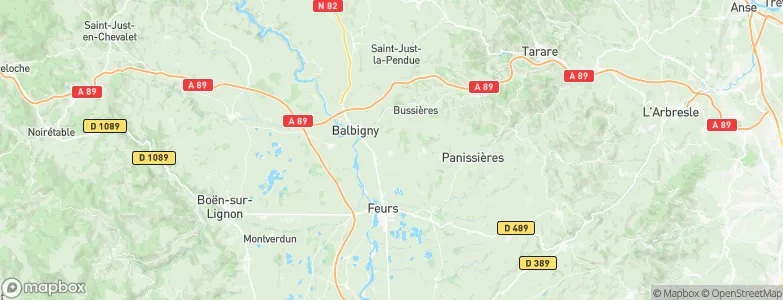 Pouilly-lès-Feurs, France Map