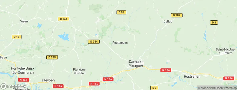 Poullaouen, France Map