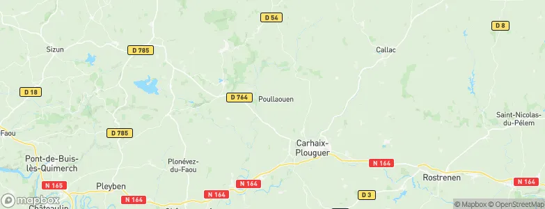 Poullaouen, France Map