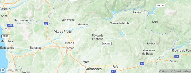 Póvoa de Lanhoso, Portugal Map