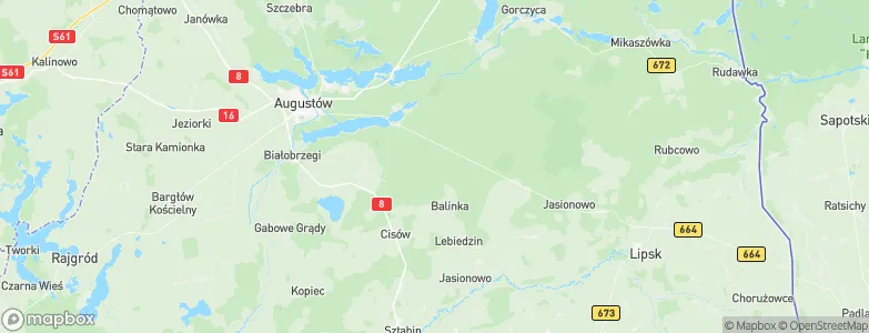 Powiat augustowski, Poland Map