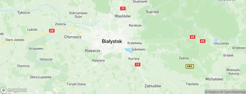 Powiat białostocki, Poland Map