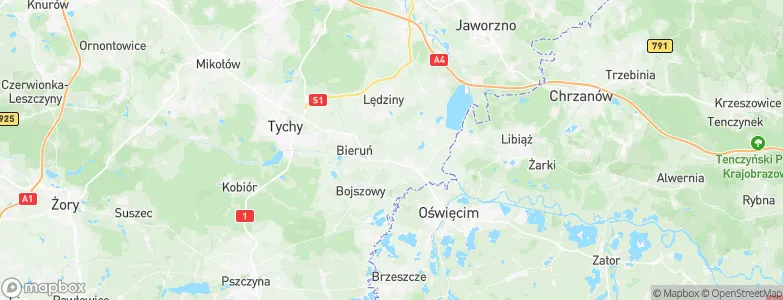 Powiat bieruńsko-lędziński, Poland Map