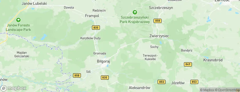 Powiat biłgorajski, Poland Map