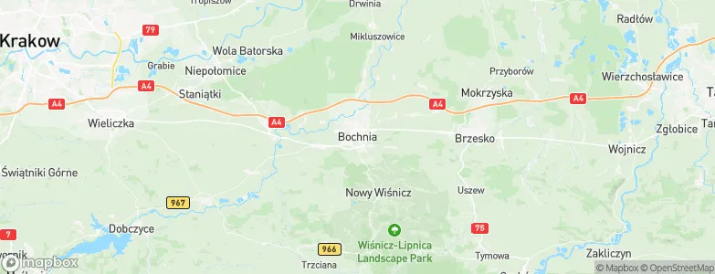 Powiat bocheński, Poland Map