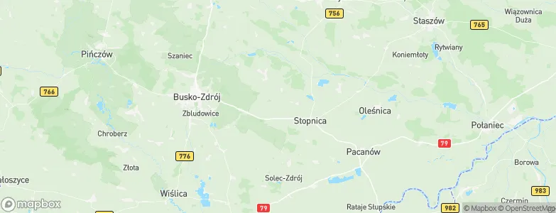 Powiat buski, Poland Map