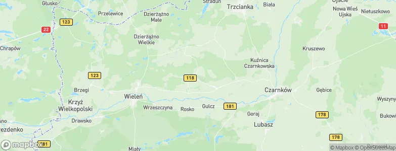 Powiat czarnkowsko-trzcianecki, Poland Map